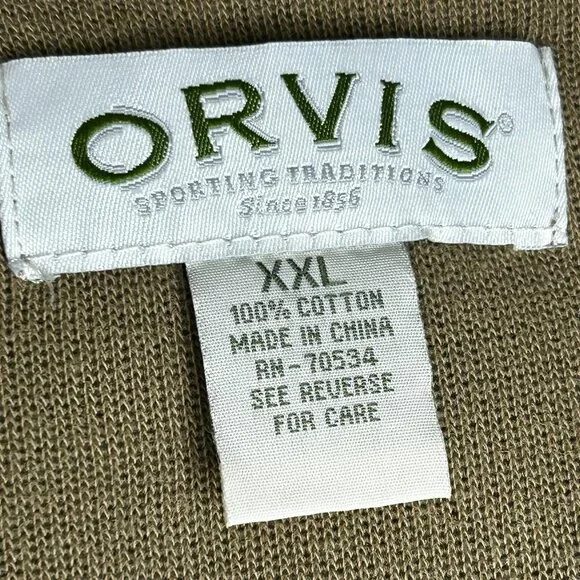 Orvis Vest Mens 2XL Beige Brown Full Zip Cable Knit Suede Trim Field Hunting XXL - Picture 9 of 14